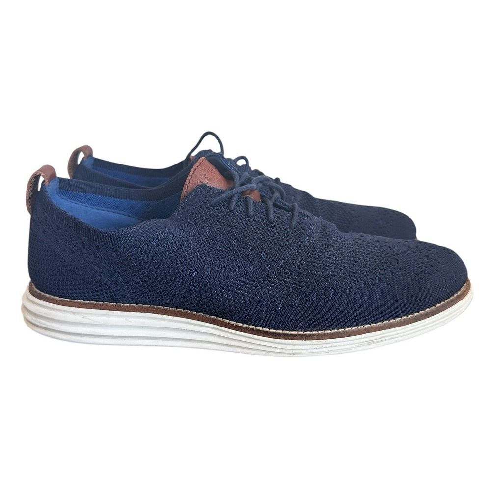 Cole Haan Zerogrand Shoes Mens 10 M Blue Stitchlite Wingtip Oxford Casual C27960